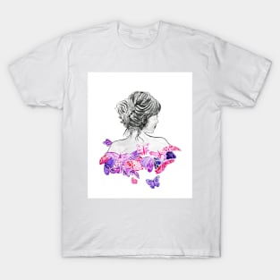 Lady with butterflies T-Shirt